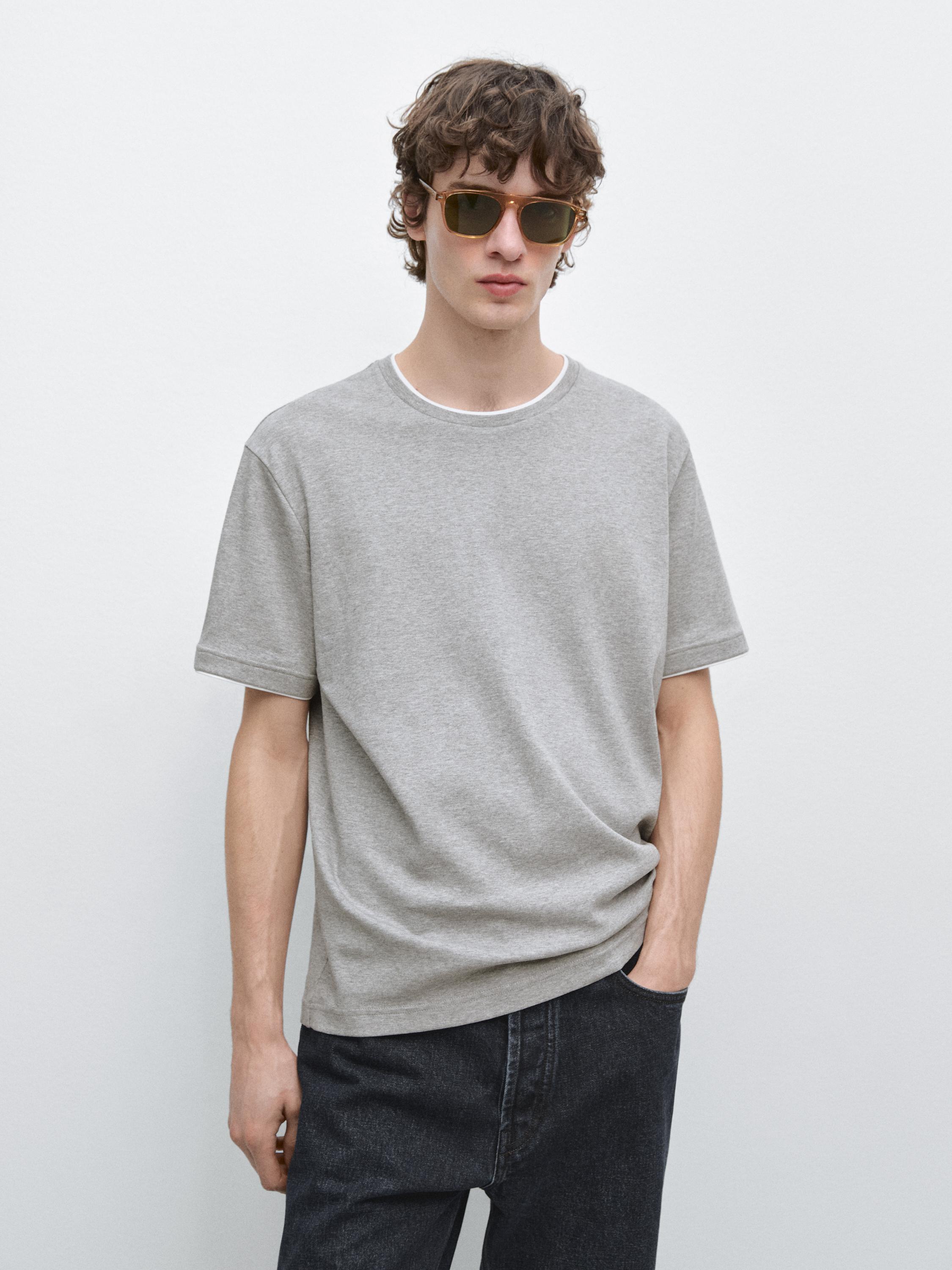 100% cotton T-shirt with contrast detail